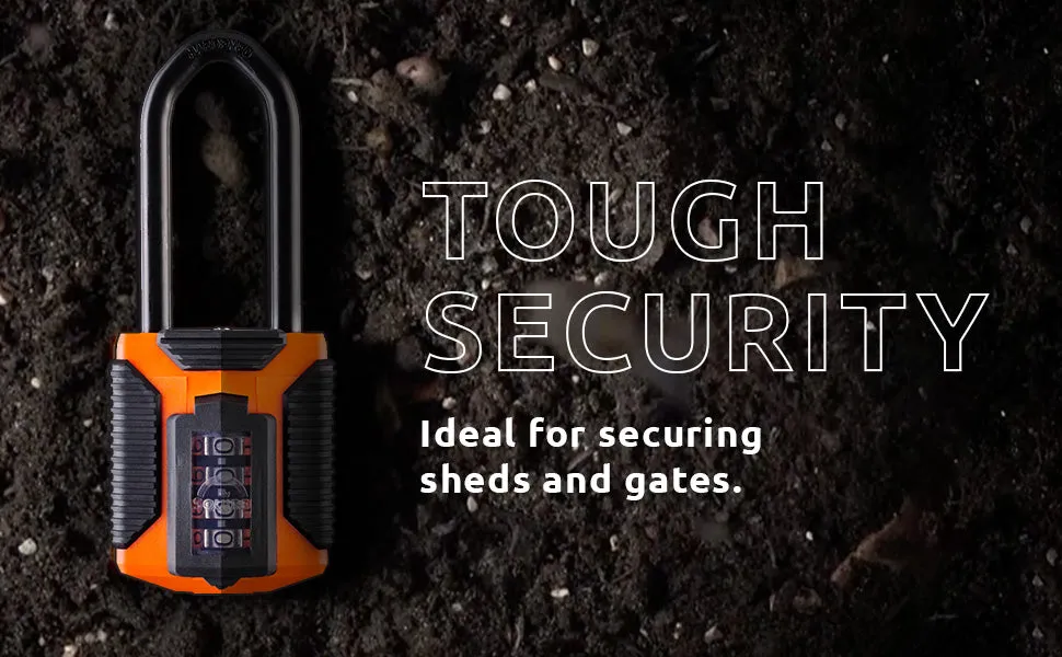 All Terrain Long Shackle Combination Padlock | All Weather | 4-Wheel | CP50ATL/2.5