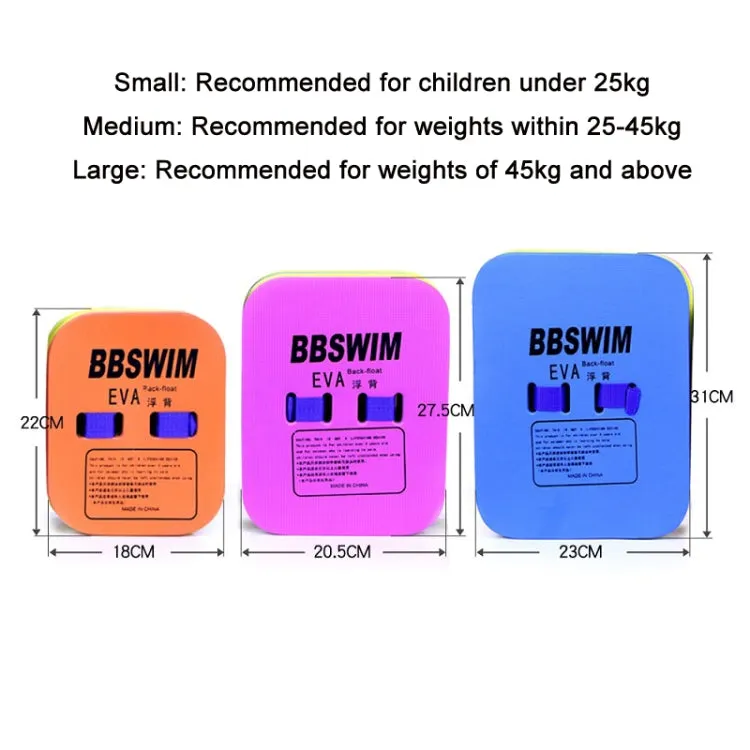 BBSWIM Swimming Back Flotation Board Swimming Buoyancy Aids, Color: Small Pink