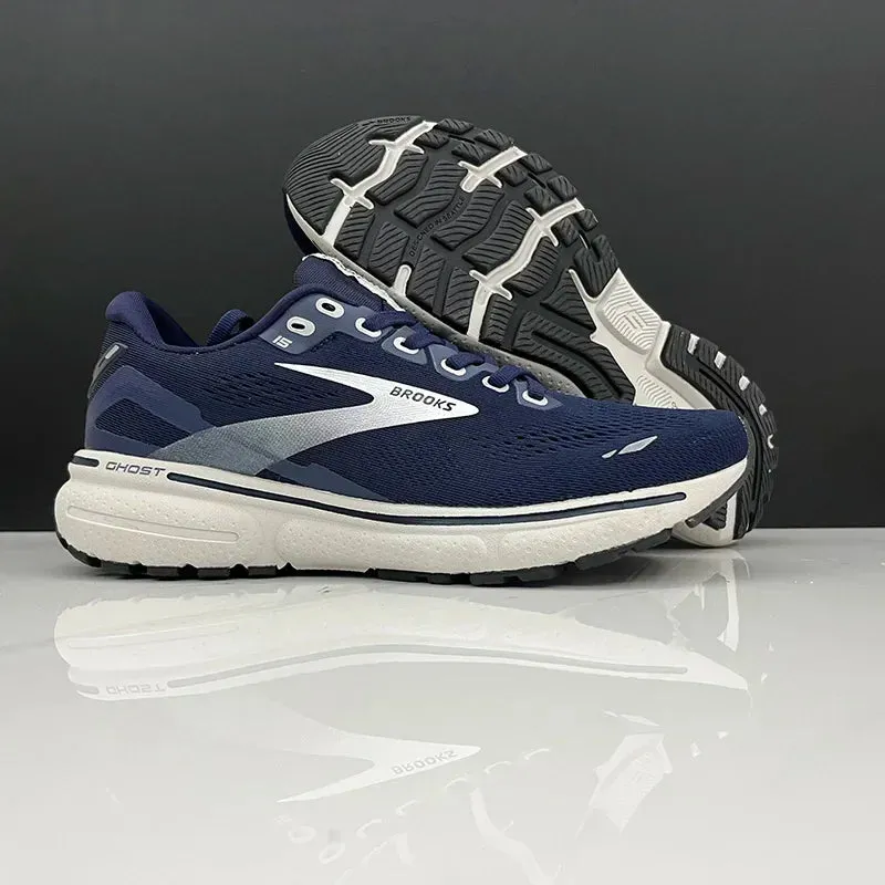 BROOKS Ghost 15 Peacoat Pearl Salt Air Running Shoes Women Men Long-Distance Road Sport Training Casual Sneakers