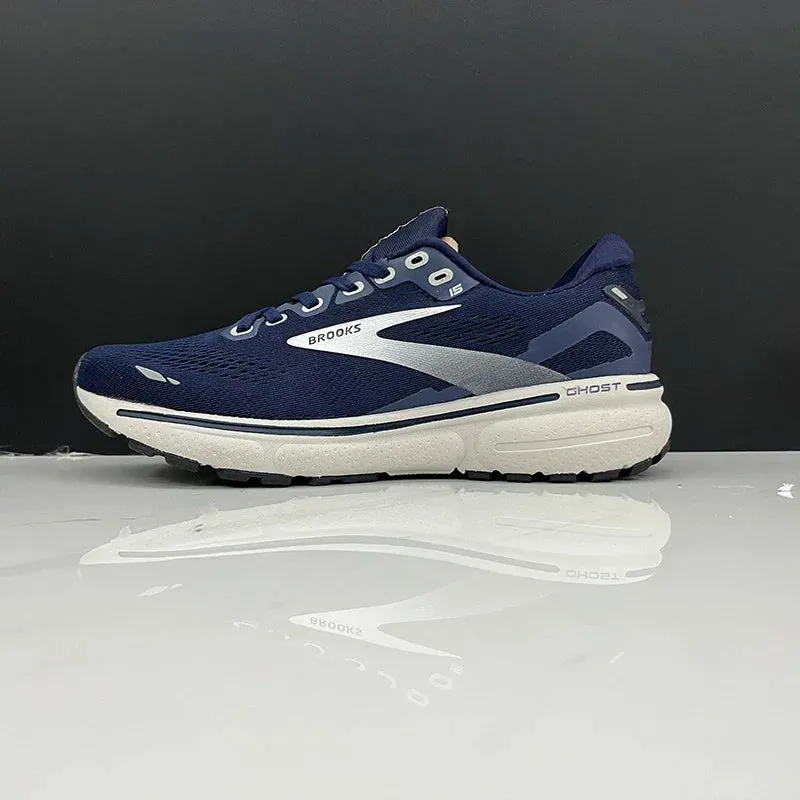 BROOKS Ghost 15 Peacoat Pearl Salt Air Running Shoes Women Men Long-Distance Road Sport Training Casual Sneakers
