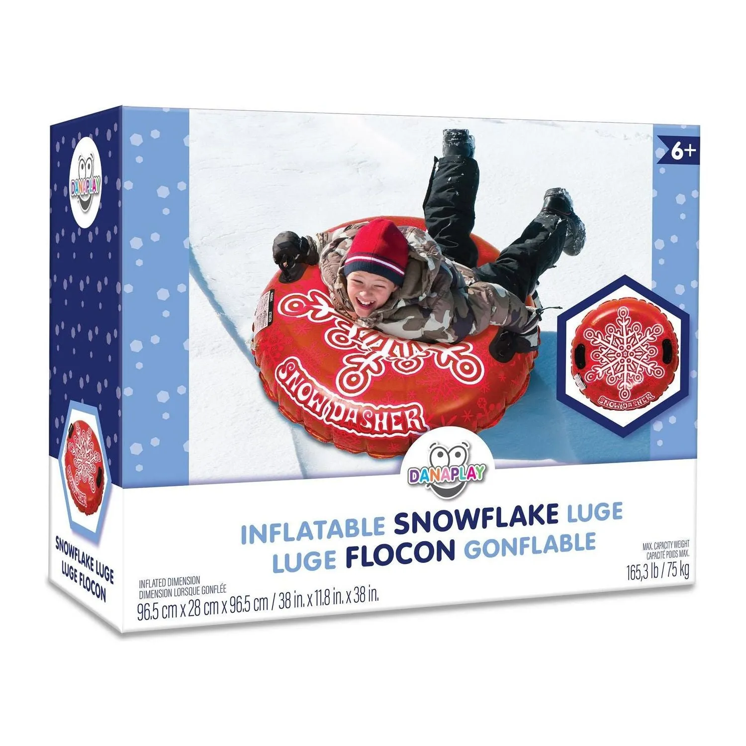 Danaplay Inflatable Red Round Snowflakes Luge