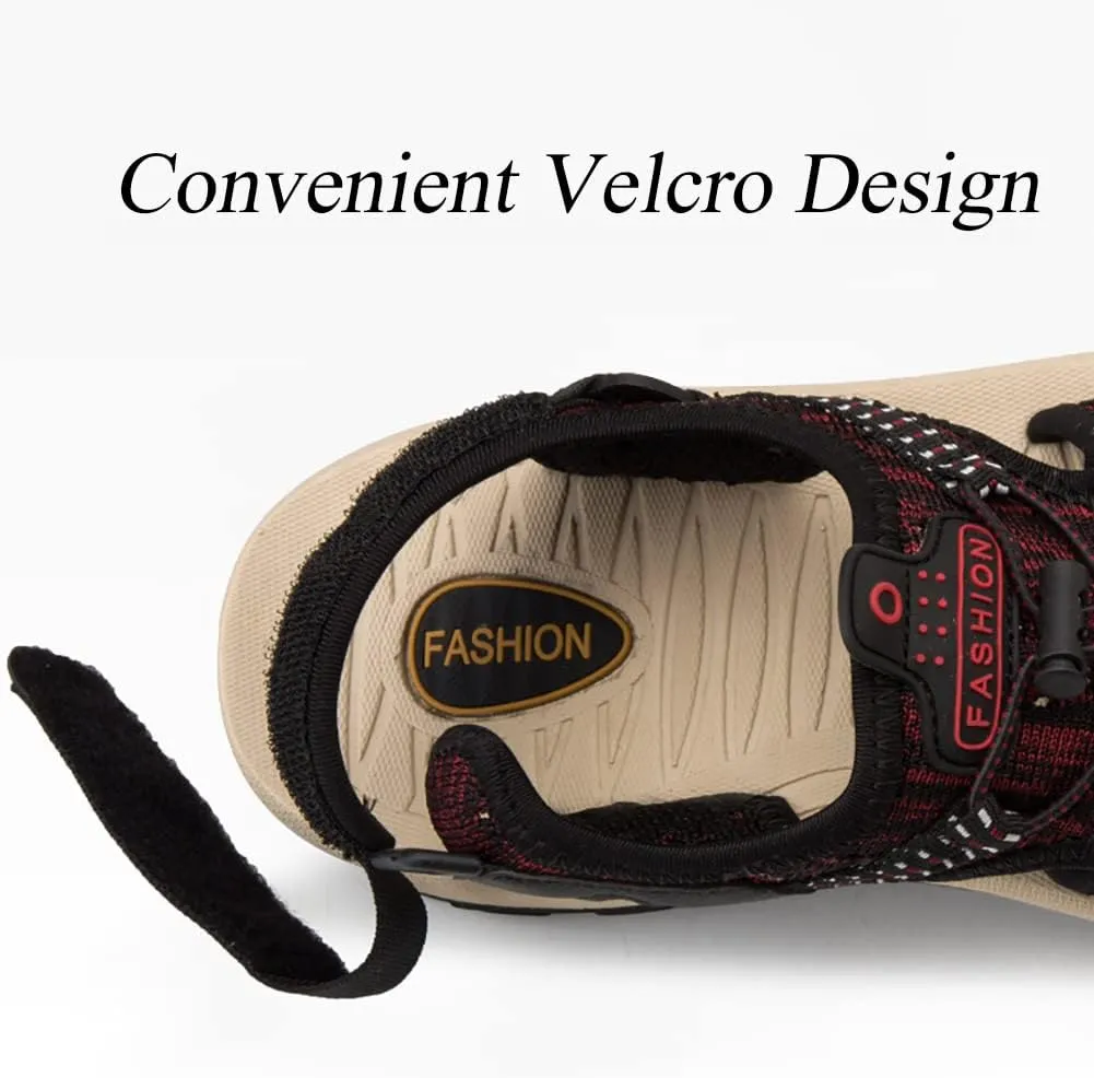 GEXECEUSS Men's Sport Sandals Lightweight Water Shoes Closed Toe Fisherman Sandals Walking Casual Leather Athletic Shoes for Summer Outdoor Beach Wading Boat