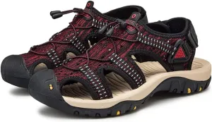 GEXECEUSS Men's Sport Sandals Lightweight Water Shoes Closed Toe Fisherman Sandals Walking Casual Leather Athletic Shoes for Summer Outdoor Beach Wading Boat