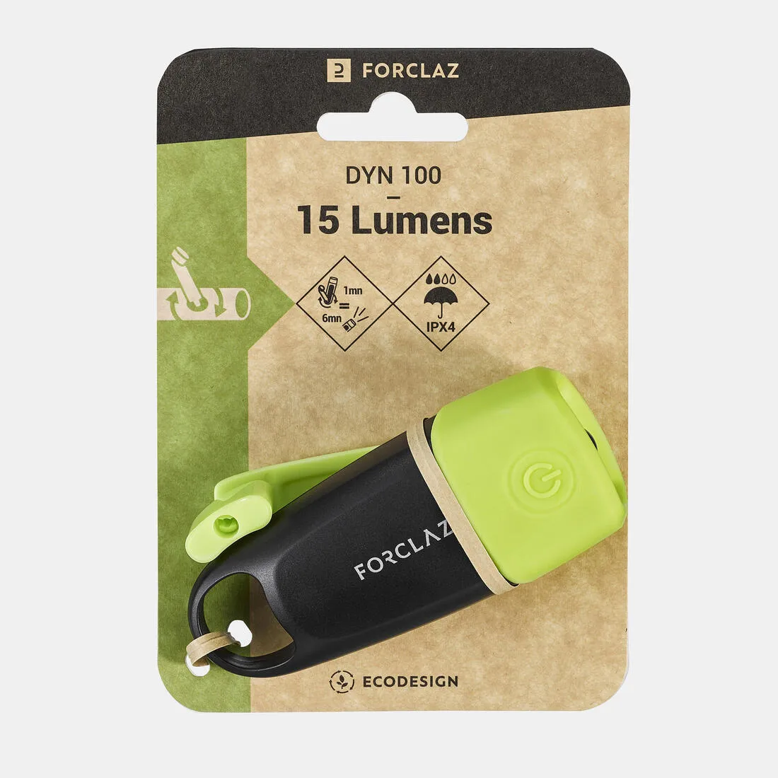 Linterna de Montaña foco 15 lúmenes Forclaz DYNAMO 100 V2