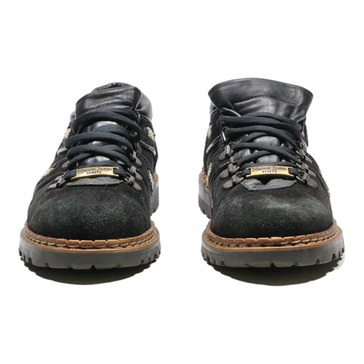 MICHEL JORDI Hiking Boots Black Suede Womens UK 5