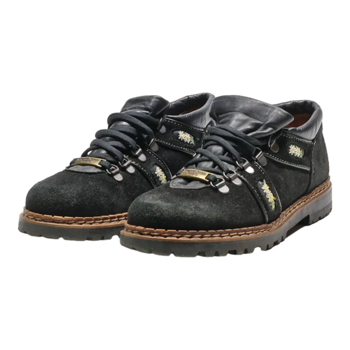 MICHEL JORDI Hiking Boots Black Suede Womens UK 5