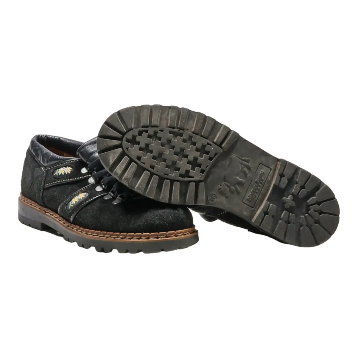 MICHEL JORDI Hiking Boots Black Suede Womens UK 5