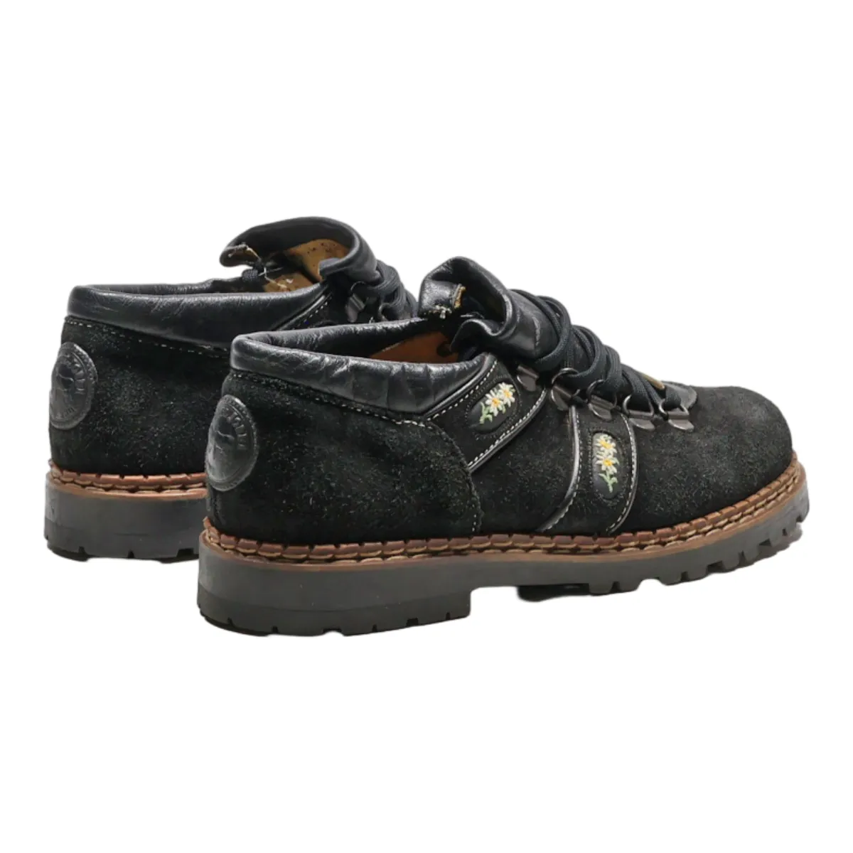 MICHEL JORDI Hiking Boots Black Suede Womens UK 5