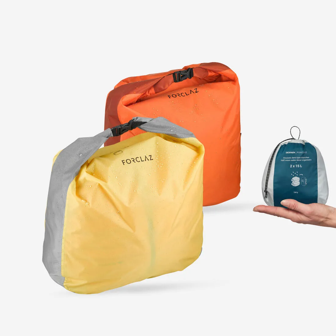 Organizadores de maleta impermeables 2x15L Forclaz
