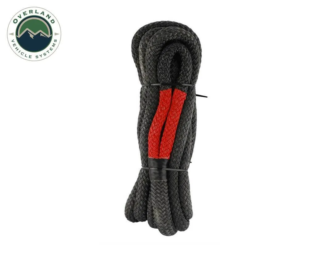 Overland Vehicle Systems Brute Kinetic Recovery Strap 1" x 30" With Storage Bag Gray/Black | Universal