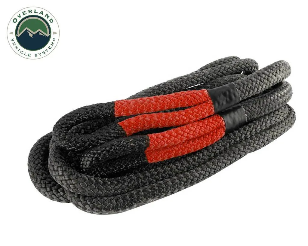 Overland Vehicle Systems Brute Kinetic Recovery Strap 1" x 30" With Storage Bag Gray/Black | Universal