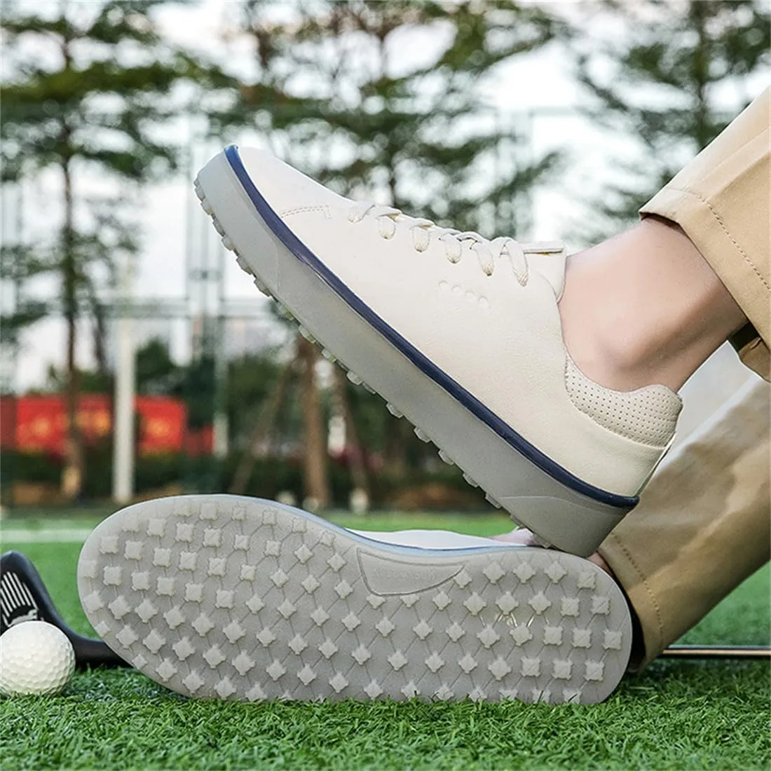 Spikeless Golf Shoes for Ladies Water-Resistant Trainers Non-Slip Lightweight Breathable Golfing Footwear