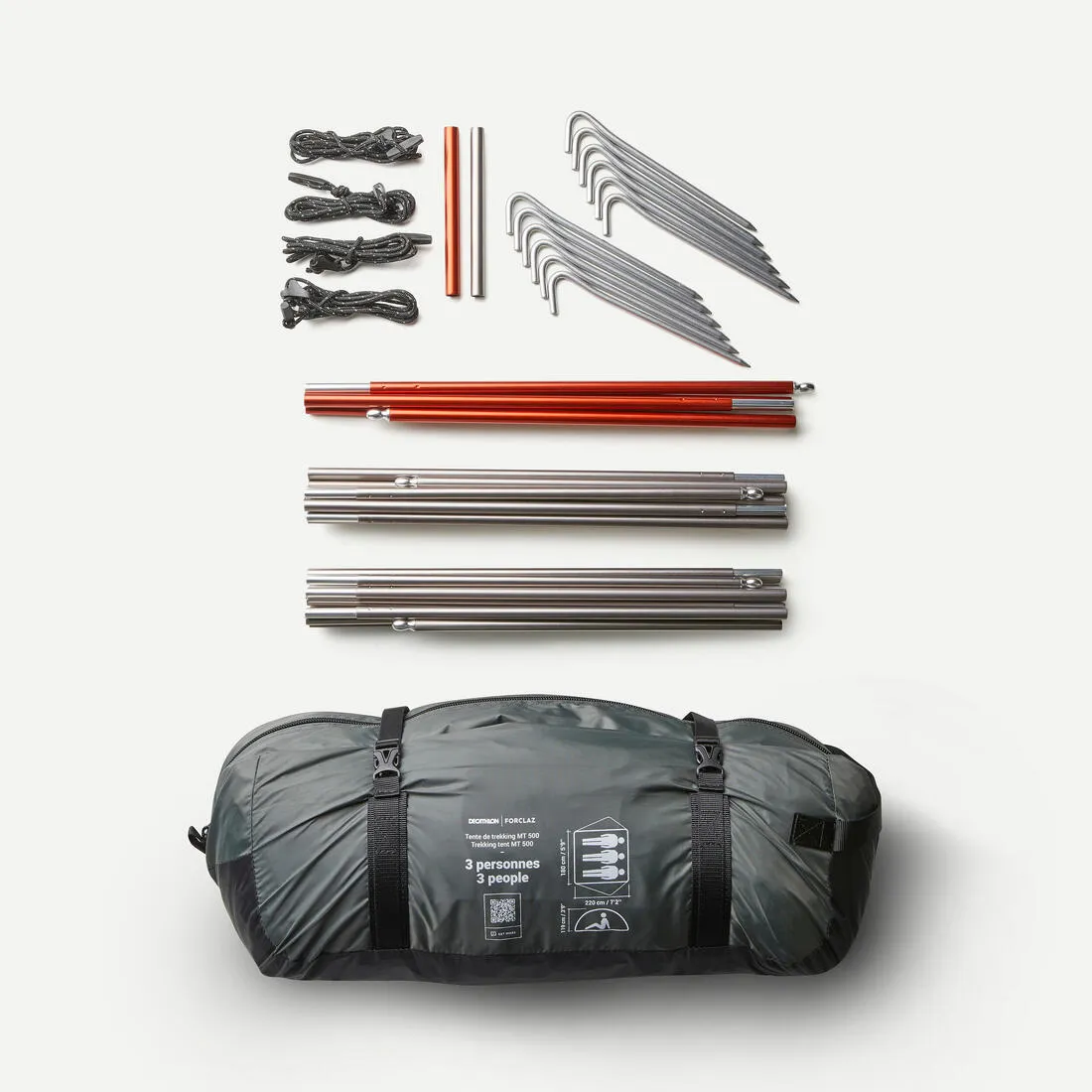 Tienda campaña 3 personas domo de trekking Forclaz MT500