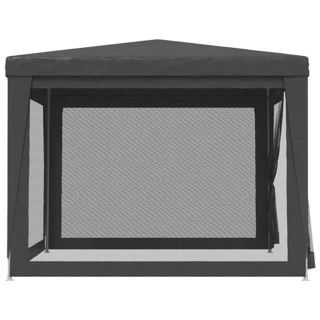 vidaXL Party Tent with 4 Mesh Sidewalls Anthracite 3x3 m HDPE