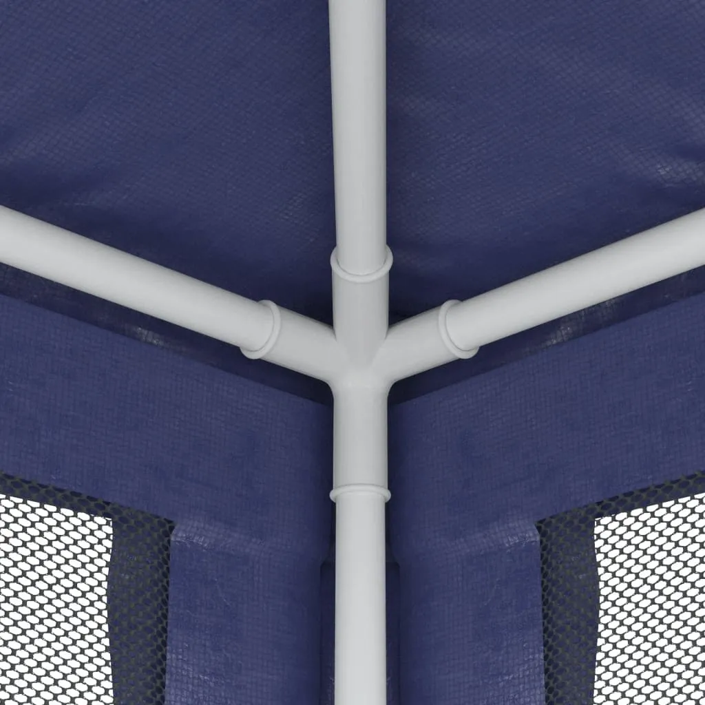 vidaXL Party Tent with 4 Mesh Sidewalls Blue 3x4 m HDPE