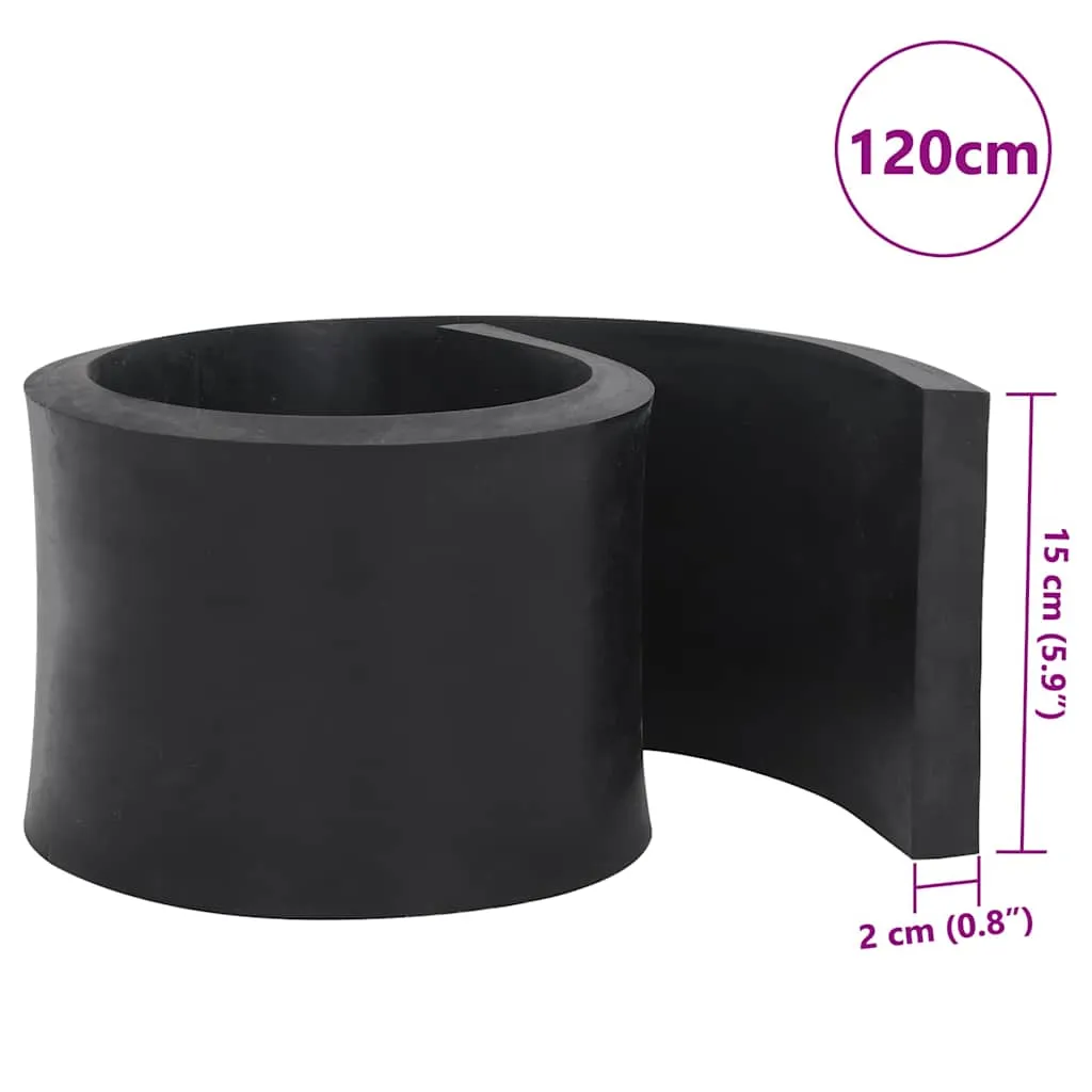 vidaXL Rubber Edge for Snow Plow Black 120x15x2 cm